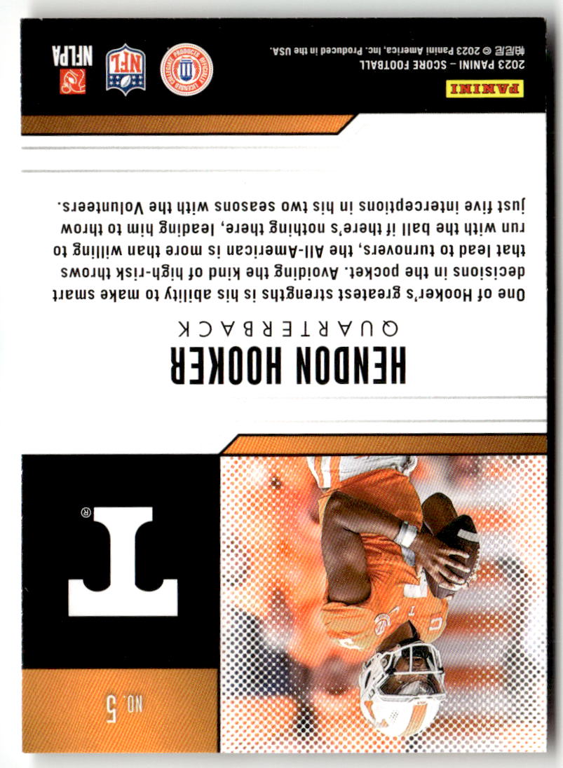 2023 Panini Score Protential Hendon Hooker #5 back