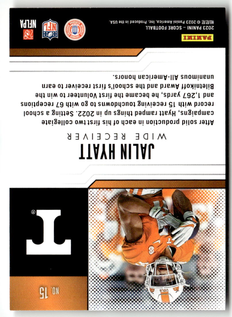 2023 Panini Score Protential Jalin Hyatt #15 back
