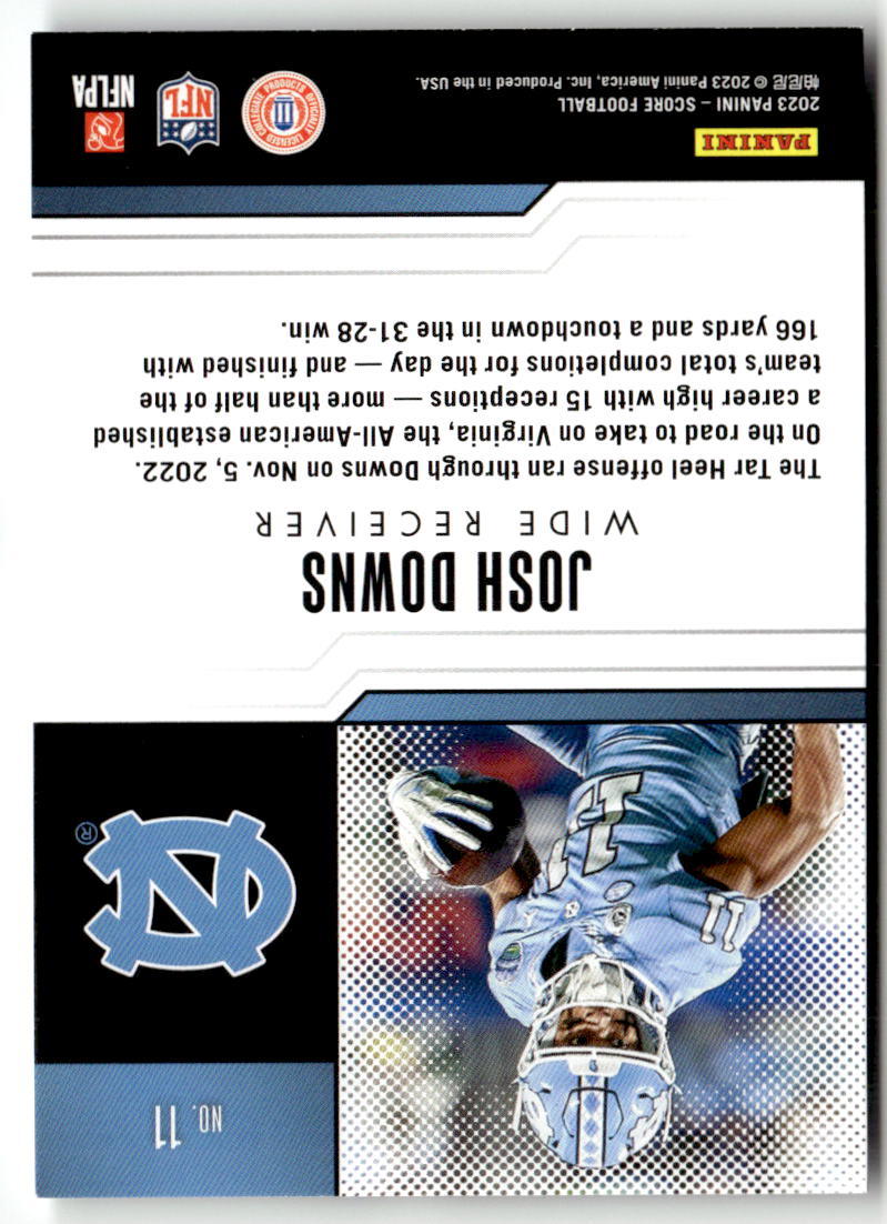 2023 Panini Score Protential Josh Downs #11 back
