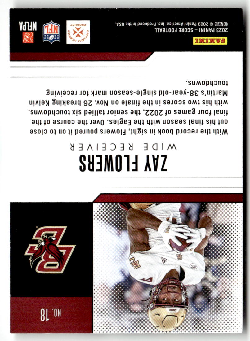 2023 Panini Score Protential Zay Flowers #18 back