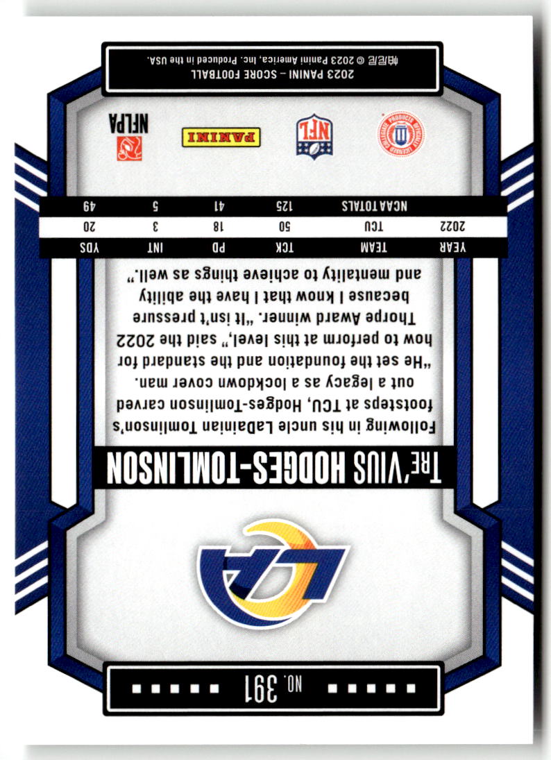 2023 Panini Score Tre'Vius Hodges Tomlinson #391 (RC)