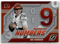 2023 Panini Zenith Behind the Numbers Joe Burrow #13 front