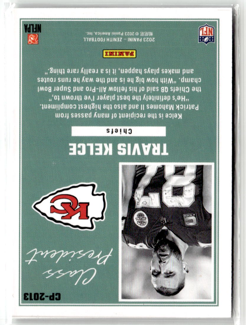2023 Panini Zenith Class President Travis Kelce #CP-2013 back
