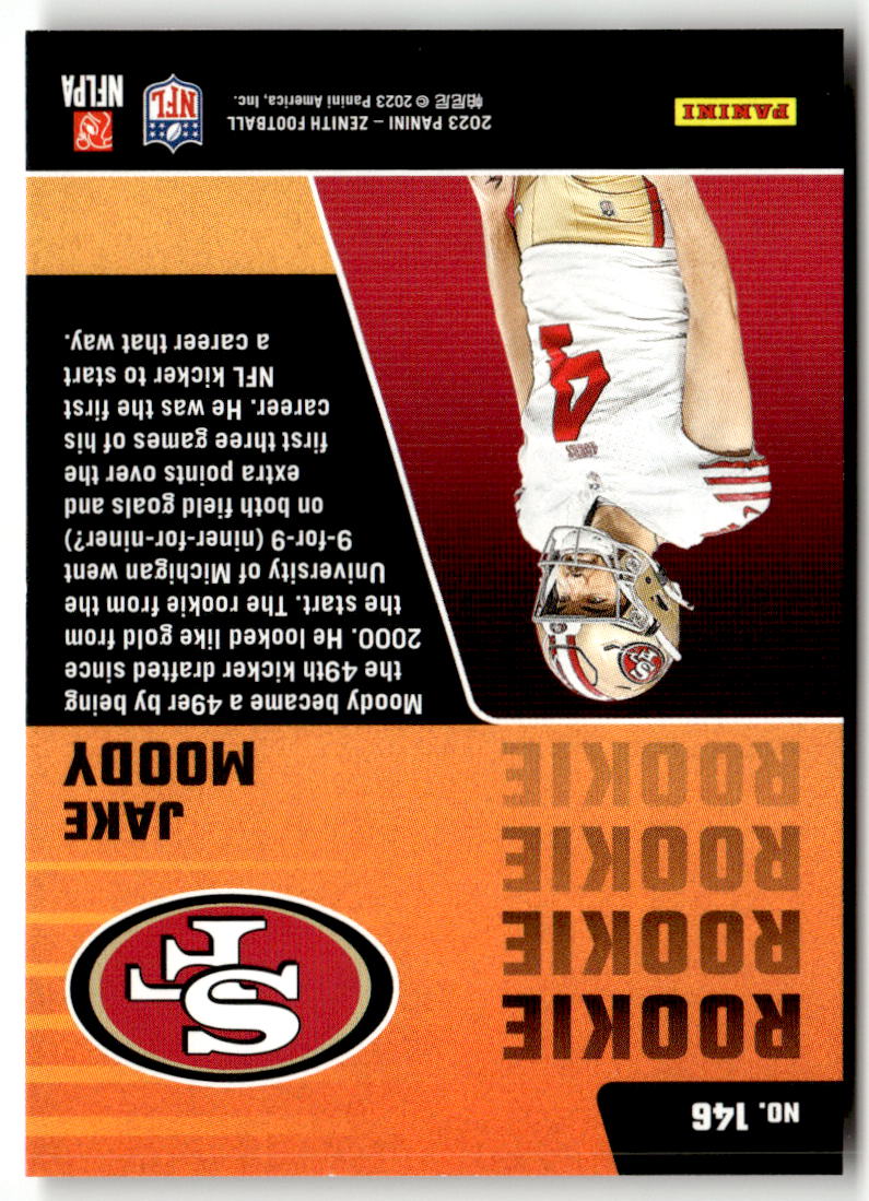 2023 Panini Zenith Jake Moody #146 (RC) back