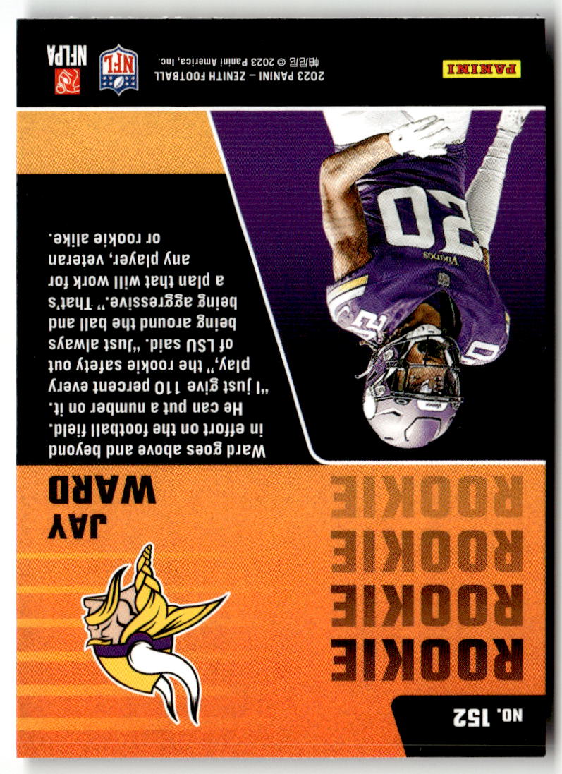 2023 Panini Zenith Jay Ward #152 (RC) back