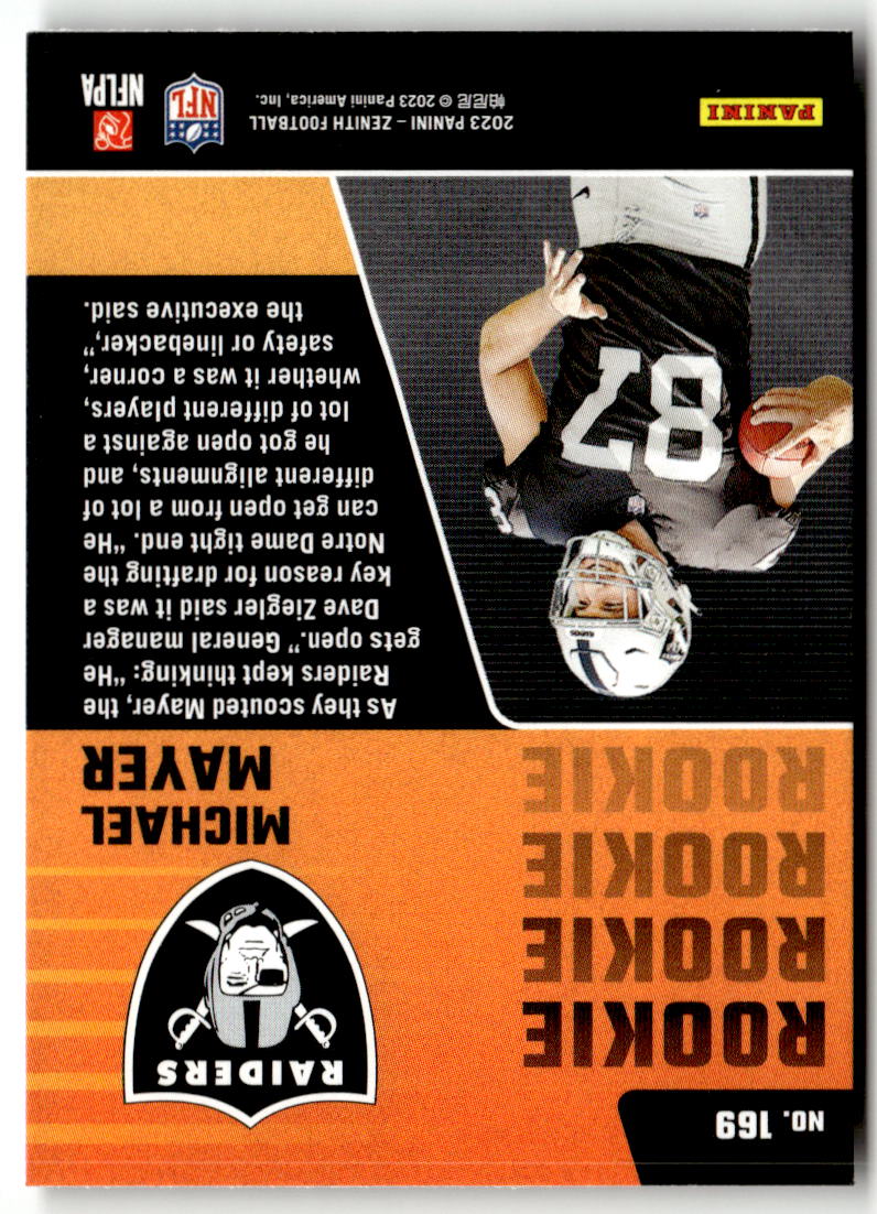 2023 Panini Zenith Michael Mayer #169 (RC) back