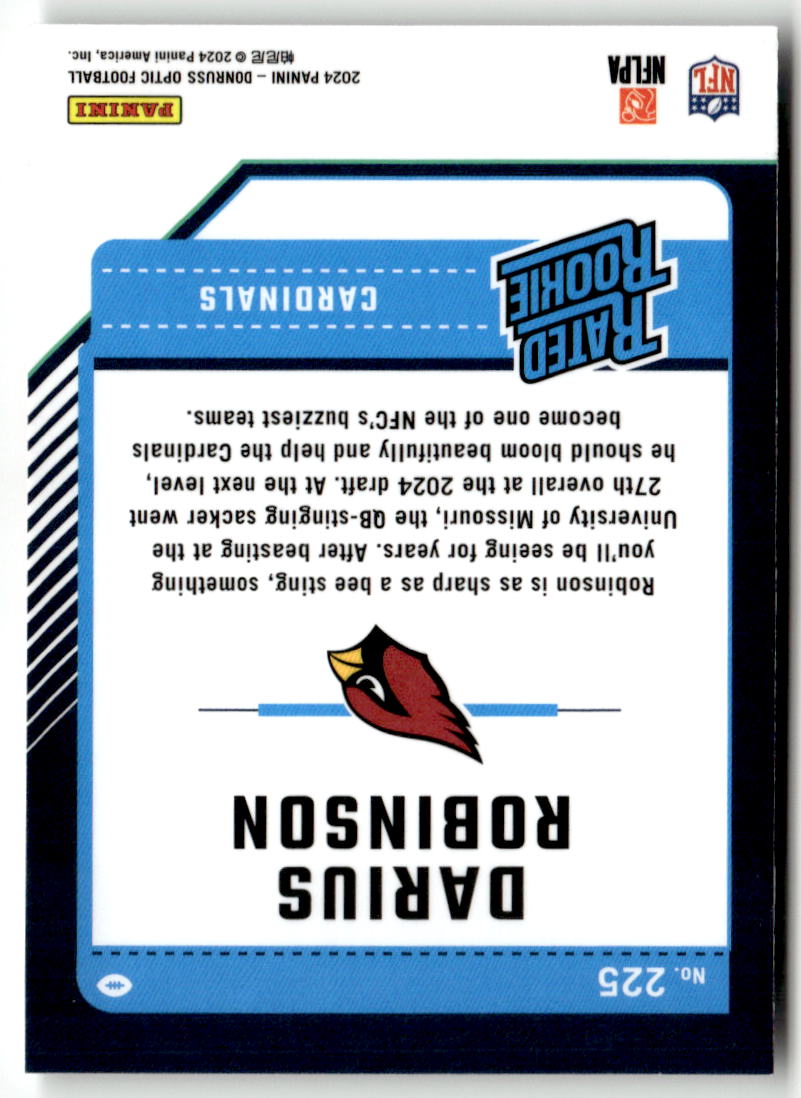 2024 Panini Donruss Optic Darius Robinson #225 (RC) back