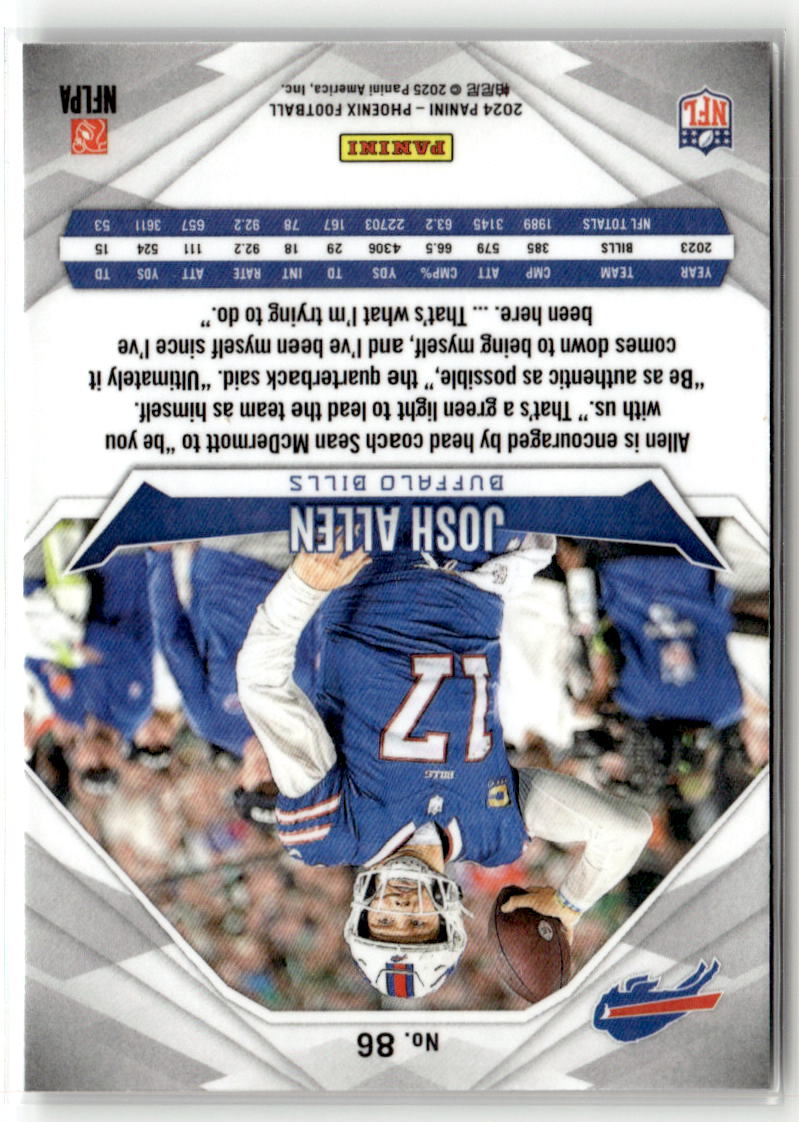 2024 Panini Phoenix Josh Allen #86 back