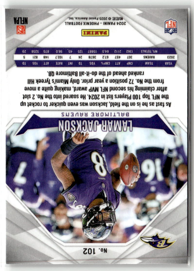2024 Panini Phoenix Lamar Jackson #102 back