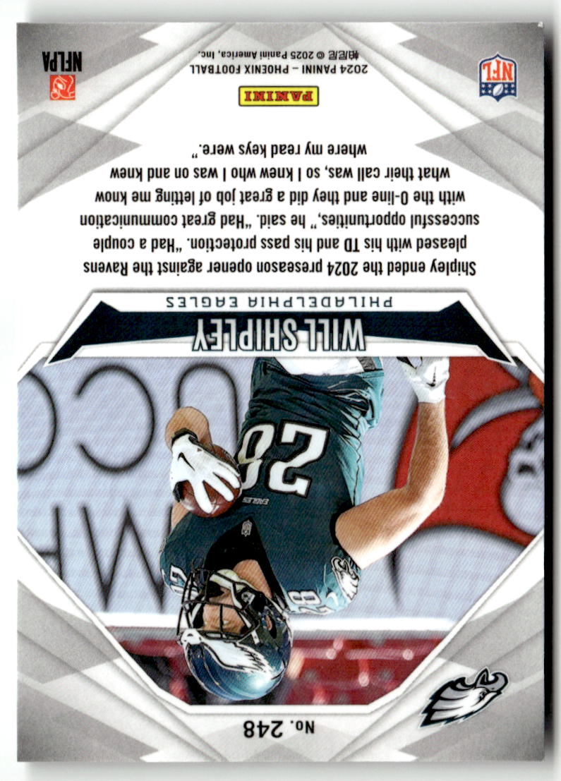 2024 Panini Phoenix Will Shipley #248 (RC) back