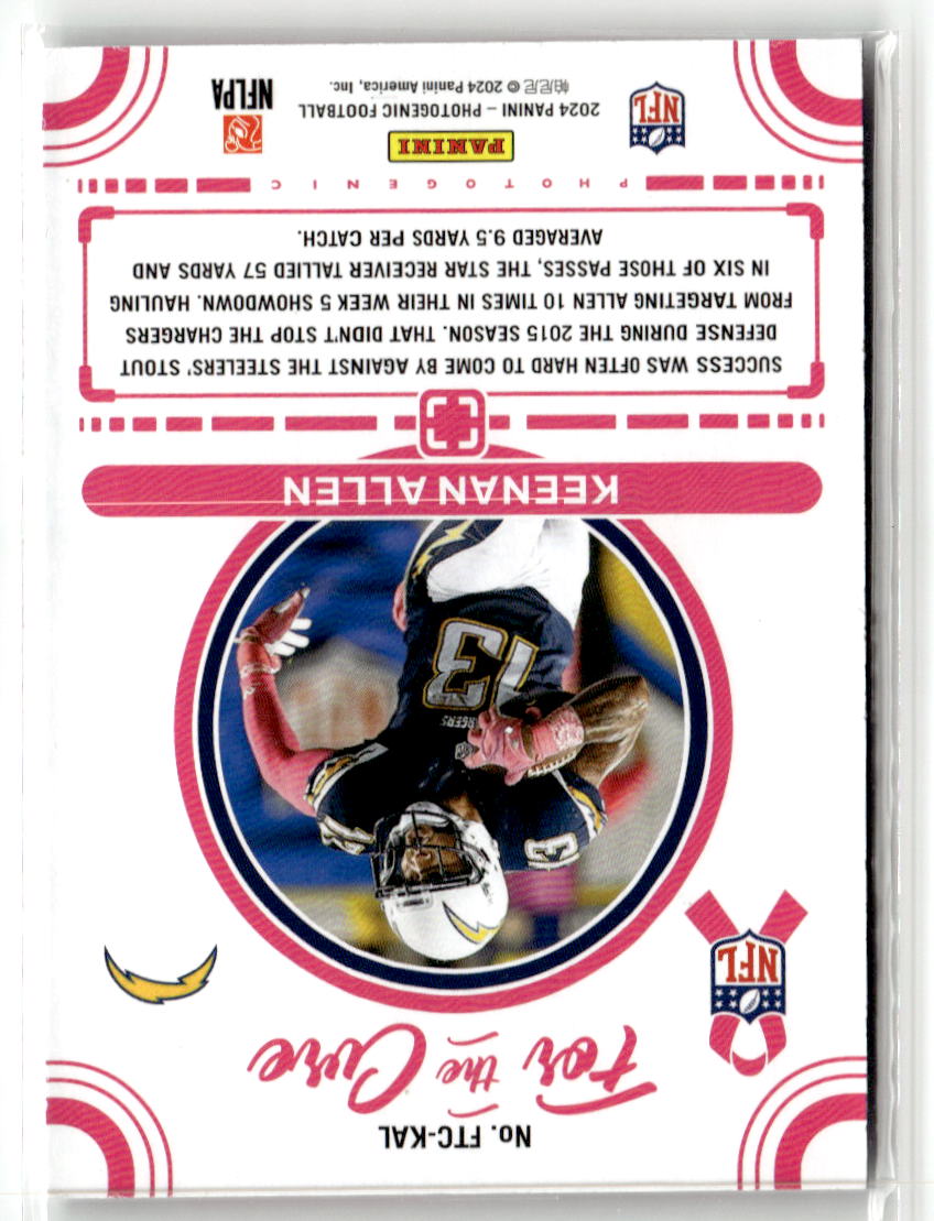 2024 Panini Photogenic For the Cure Keenan Allen #FTC-KAL back