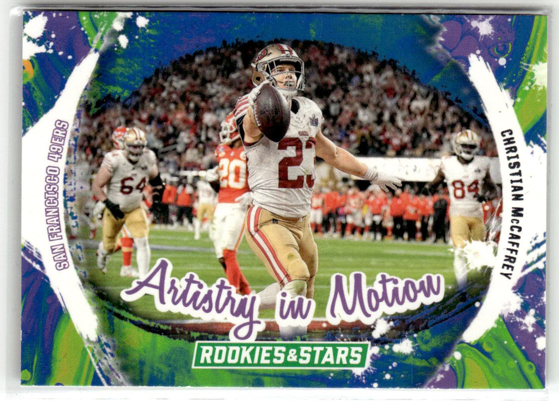 2024 Panini Rookies & Stars Artistry in Motion Christian McCaffrey #AIM-CMY front