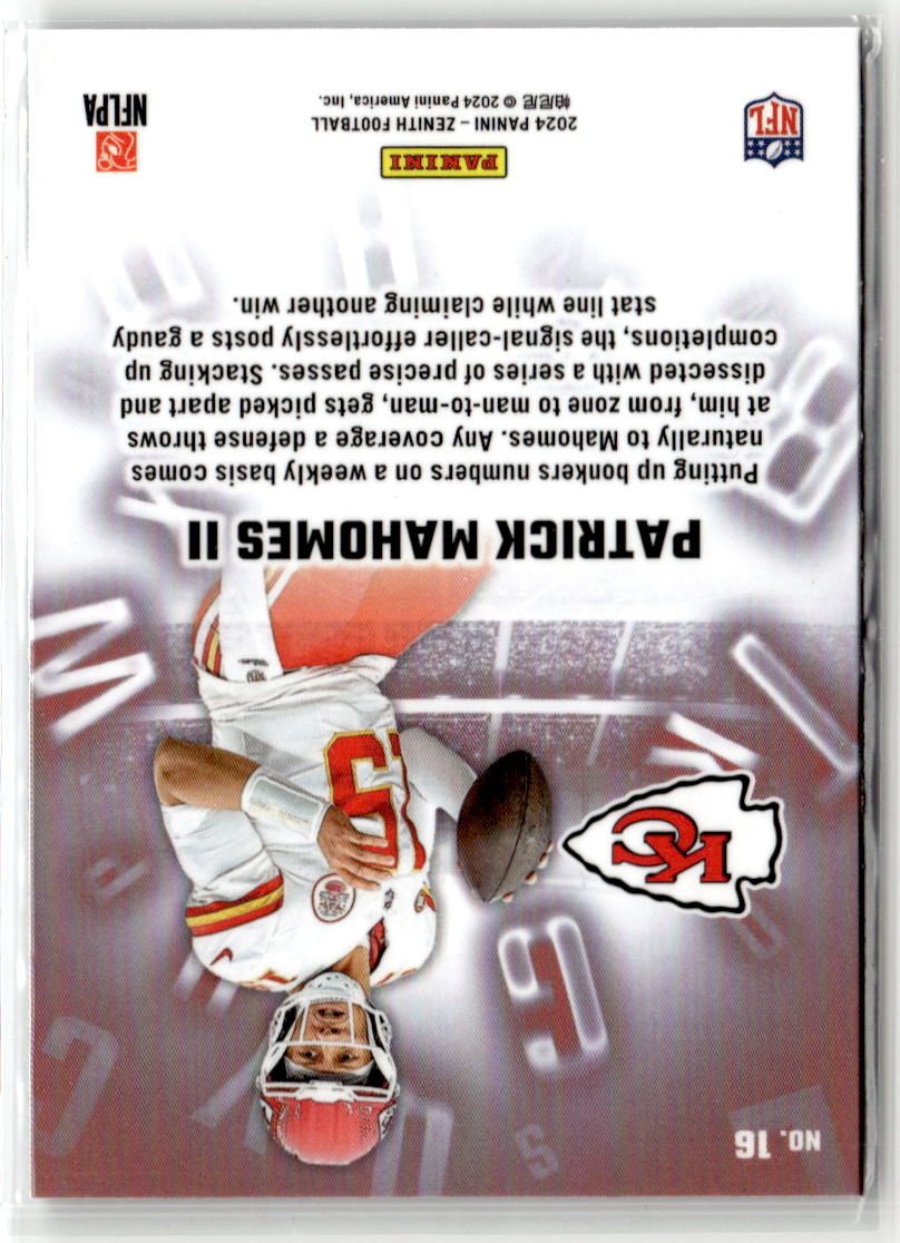 2024 Panini Zenith A to Z Patrick Mahomes II #16 back