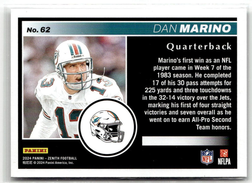 2024 Panini Zenith Dan Marino #62 back