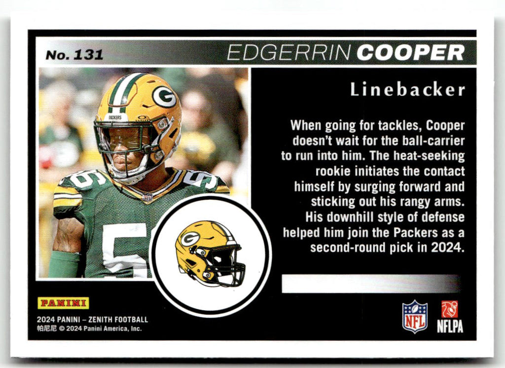2024 Panini Zenith Edgerrin Cooper #131 (RC) back