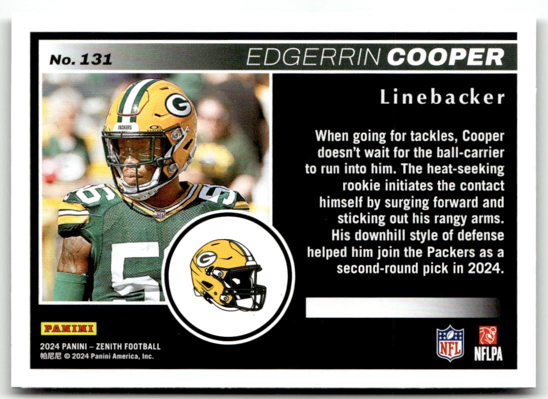 2024 Panini Zenith Edgerrin Cooper #131 (RC) back