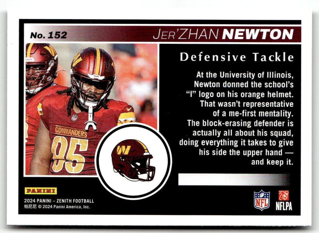 2024 Panini Zenith Jer'Zhan Newton #152 (RC)