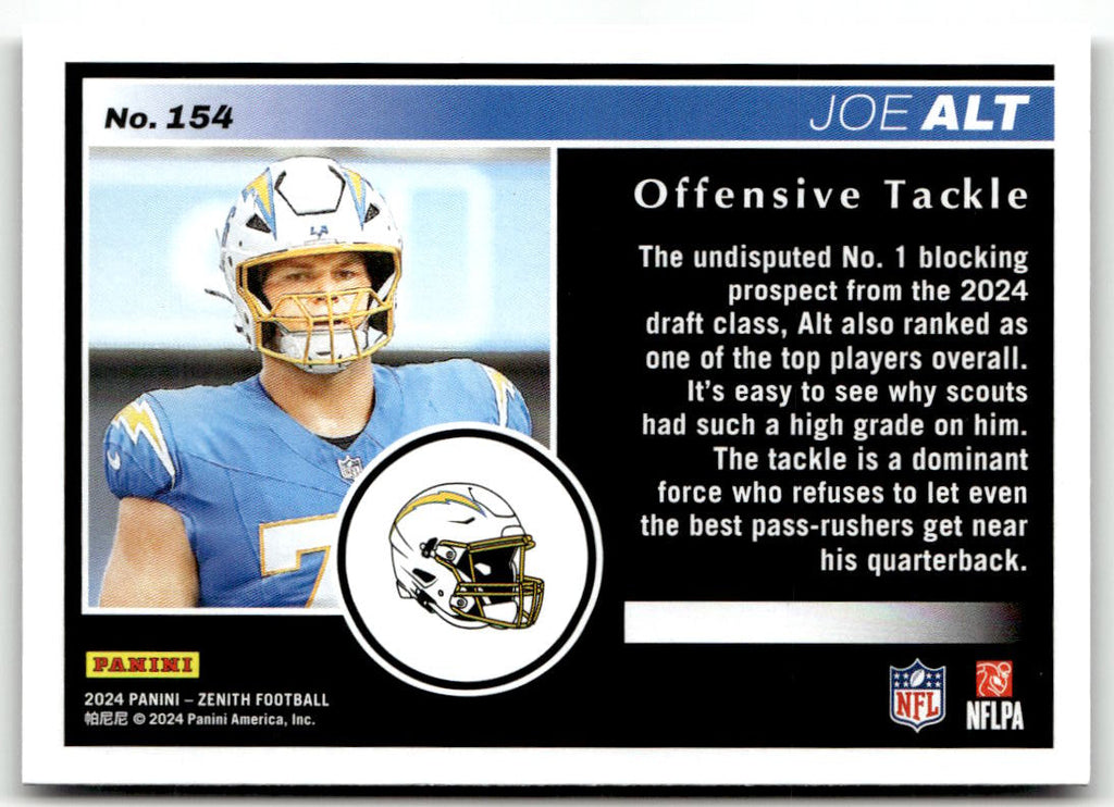 2024 Panini Zenith Joe Alt #154 (RC) back