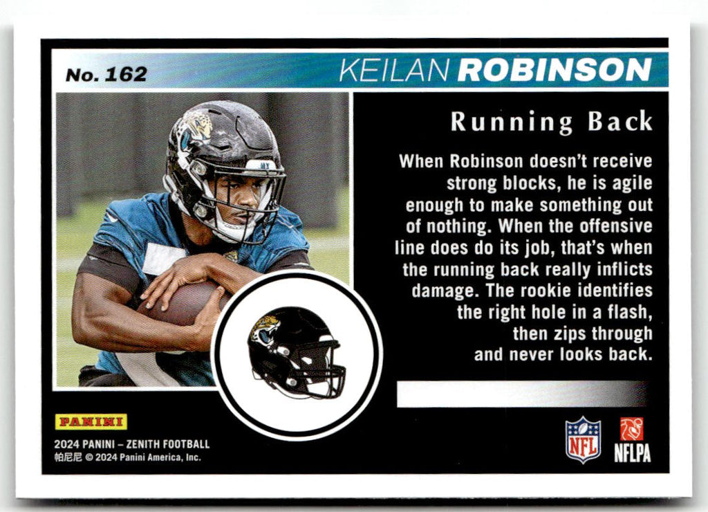 2024 Panini Zenith Keilan Robinson #162 (RC) back