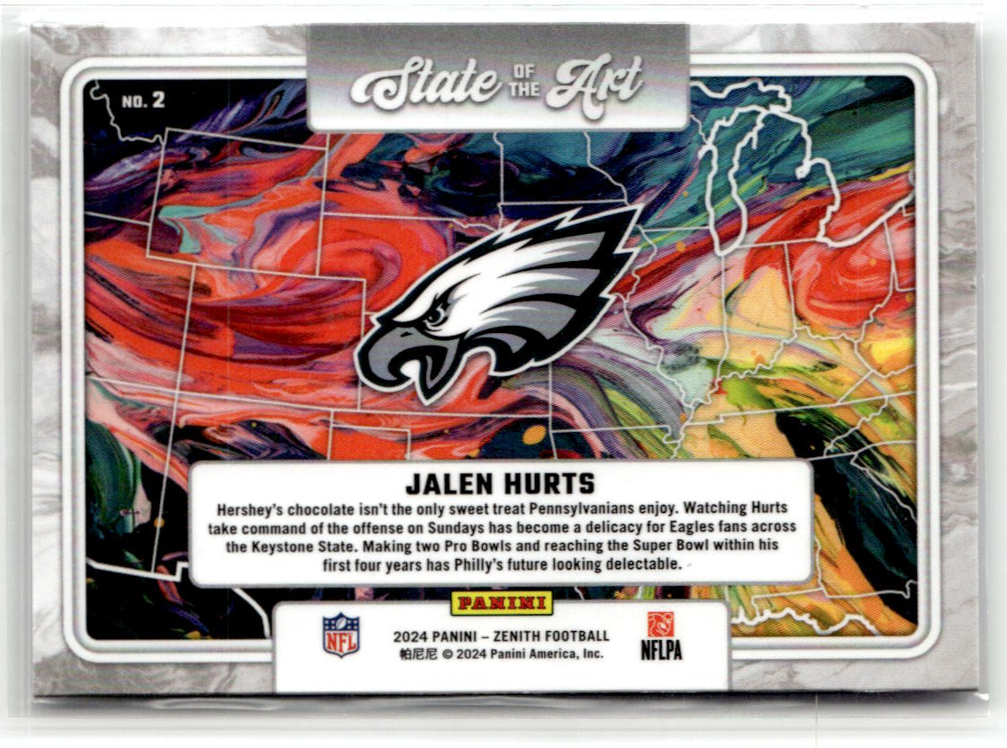 2024 Panini Zenith State of the Art Jalen Hurts #2 back