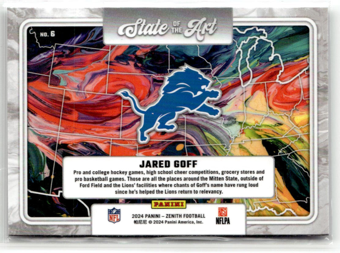 2024 Panini Zenith State of the Art Jared Goff #6 back