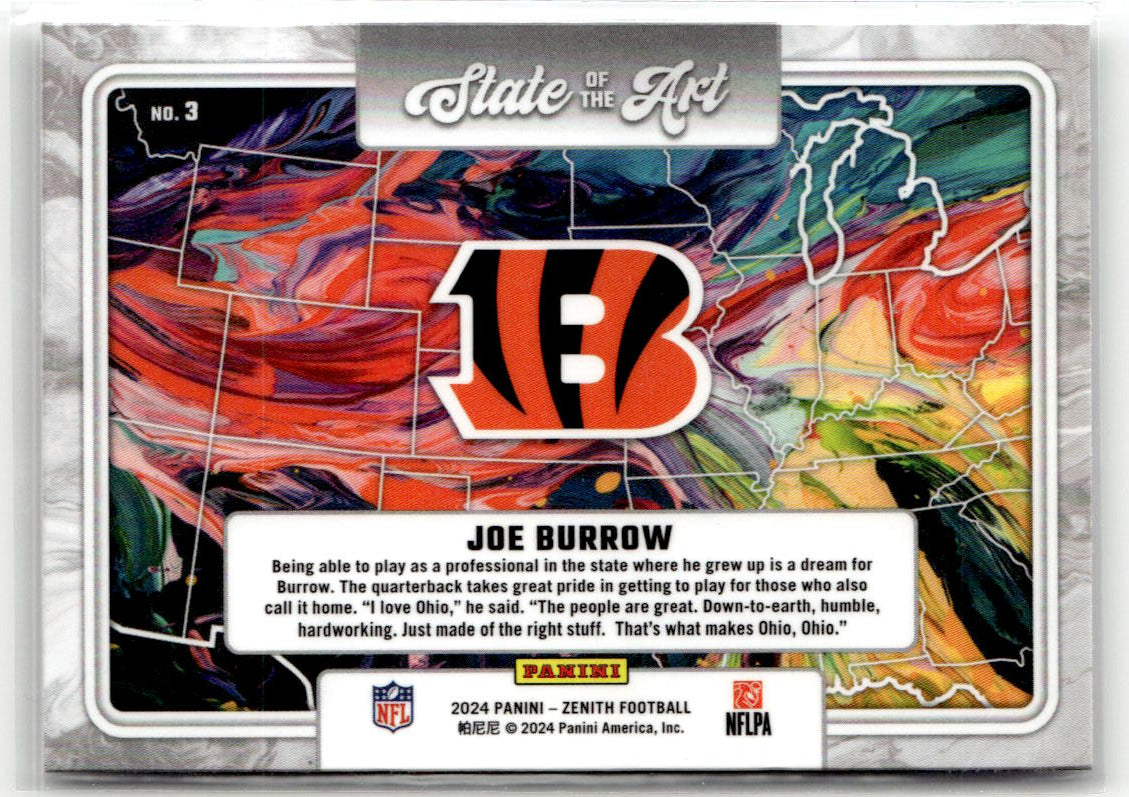 2024 Panini Zenith State of the Art Joe Burrow #3 back