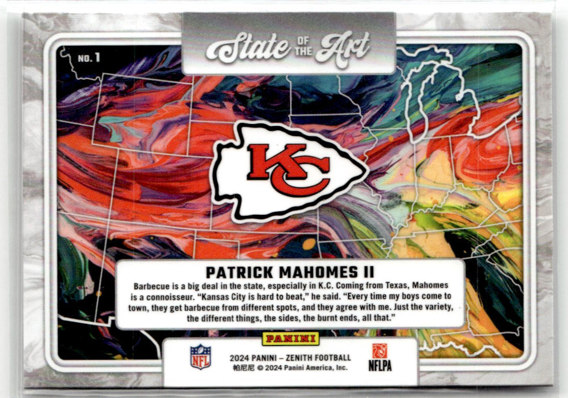 2024 Panini Zenith State of the Art Patrick Mahomes II #1 back
