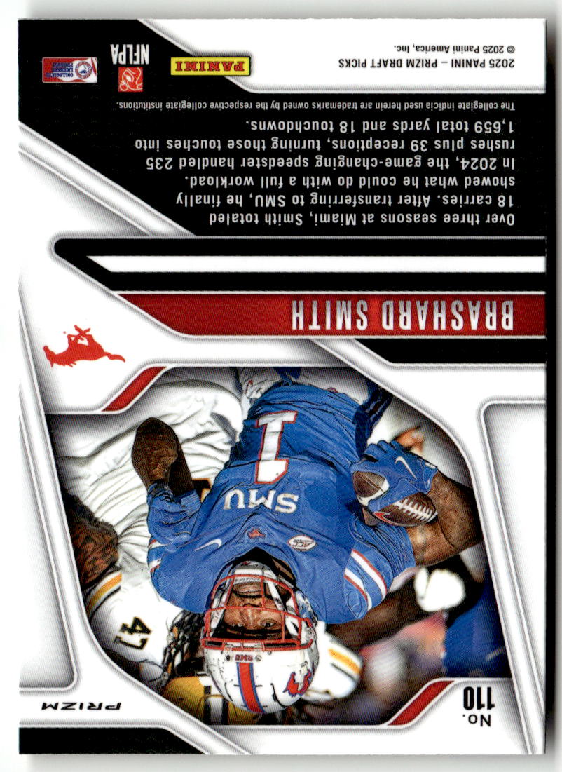 2025 Panini Prizm Draft Picks Brashard Smith [Gold Ice] #110 back