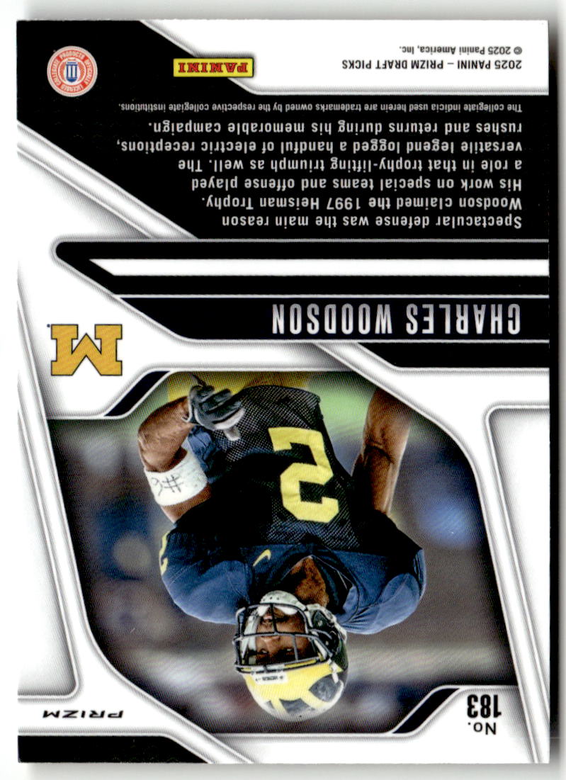 2025 Panini Prizm Draft Picks Charles Woodson [Gold Ice] #183 back