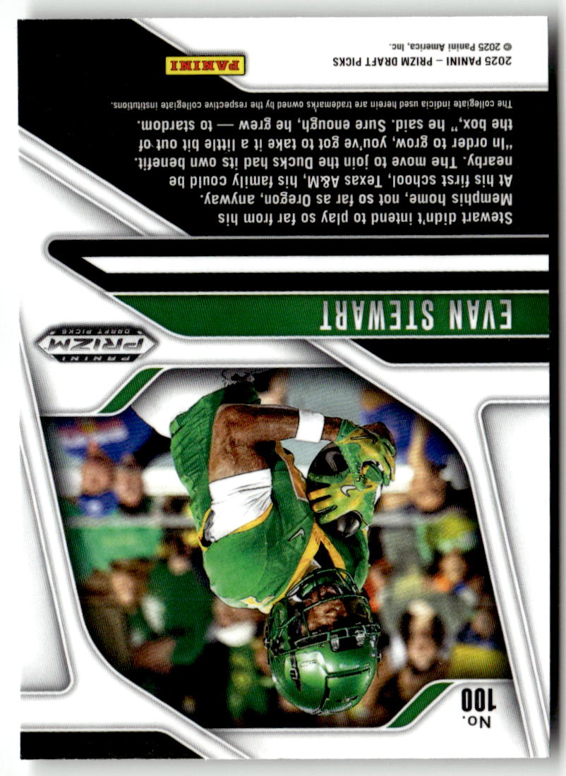 2025 Panini Prizm Draft Picks Evan Stewart #100 (RC) back