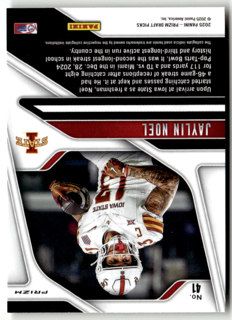2025 Panini Prizm Draft Picks Jaylin Noel [Gold Ice] #41 back