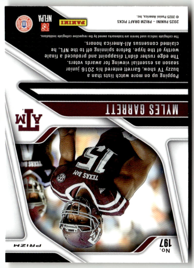 2025 Panini Prizm Draft Picks Myles Garrett [Gold Ice] #197 back