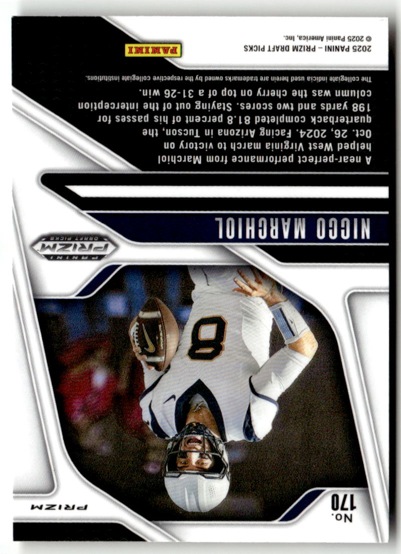 2025 Panini Prizm Draft Picks Nicco Marchiol [Gold Ice] #170 back