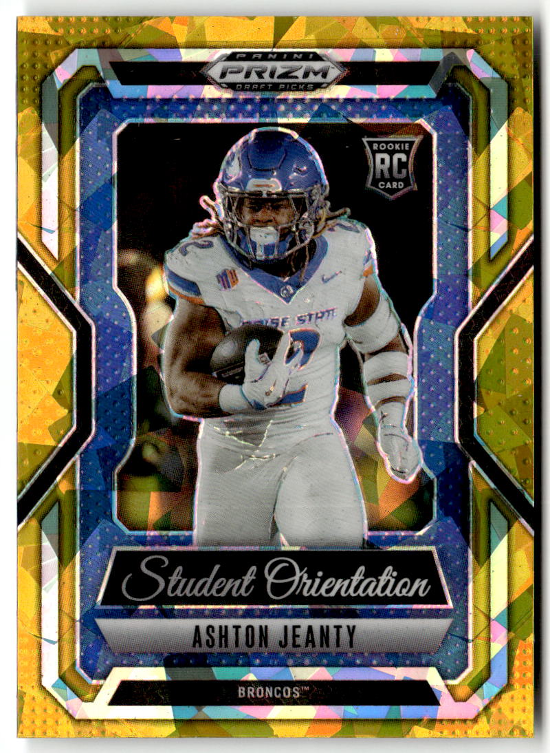 2025 Panini Prizm Draft Picks Student Orientation Ashton Jeanty [Gold Ice] #23 front