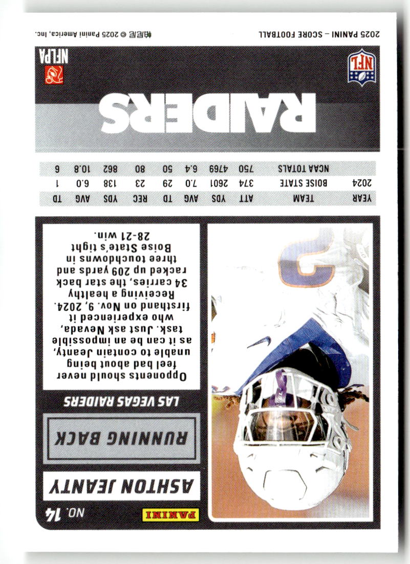 2025 Panini Score Anniversary Rookie Ashton Jeanty #1 (RC)