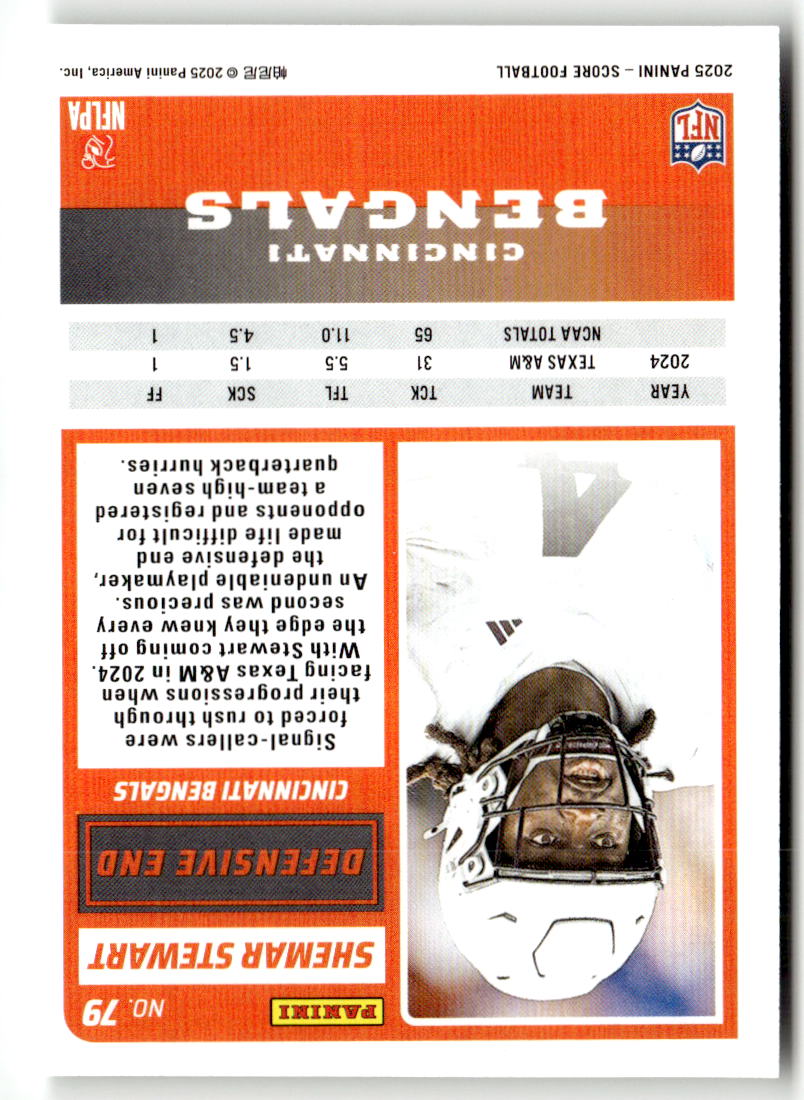 2025 Panini Score Rookie Shemar Stewart #79 (RC) back