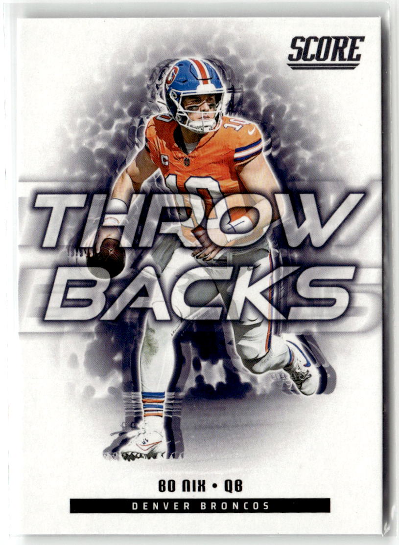 2025 Panini Score Throwbacks Bo Nix #6 front