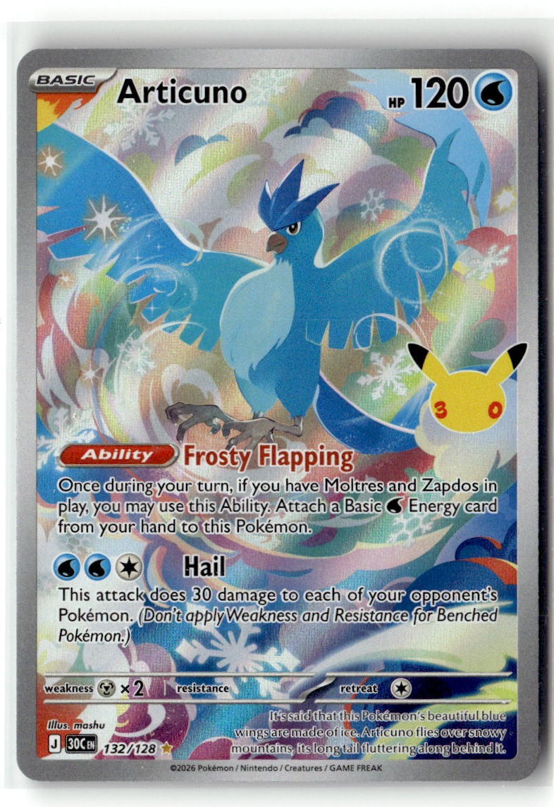 2026 30th Celebration Articuno #132 front