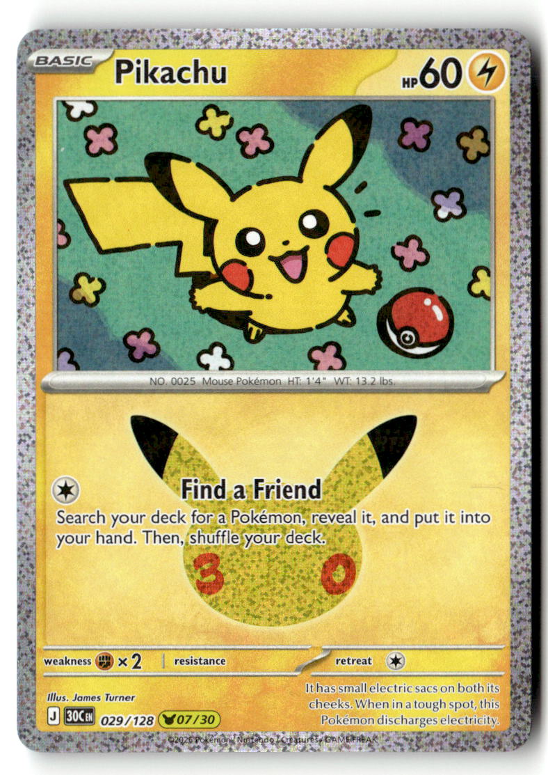 2026 30th Celebration Pikachu #29 front