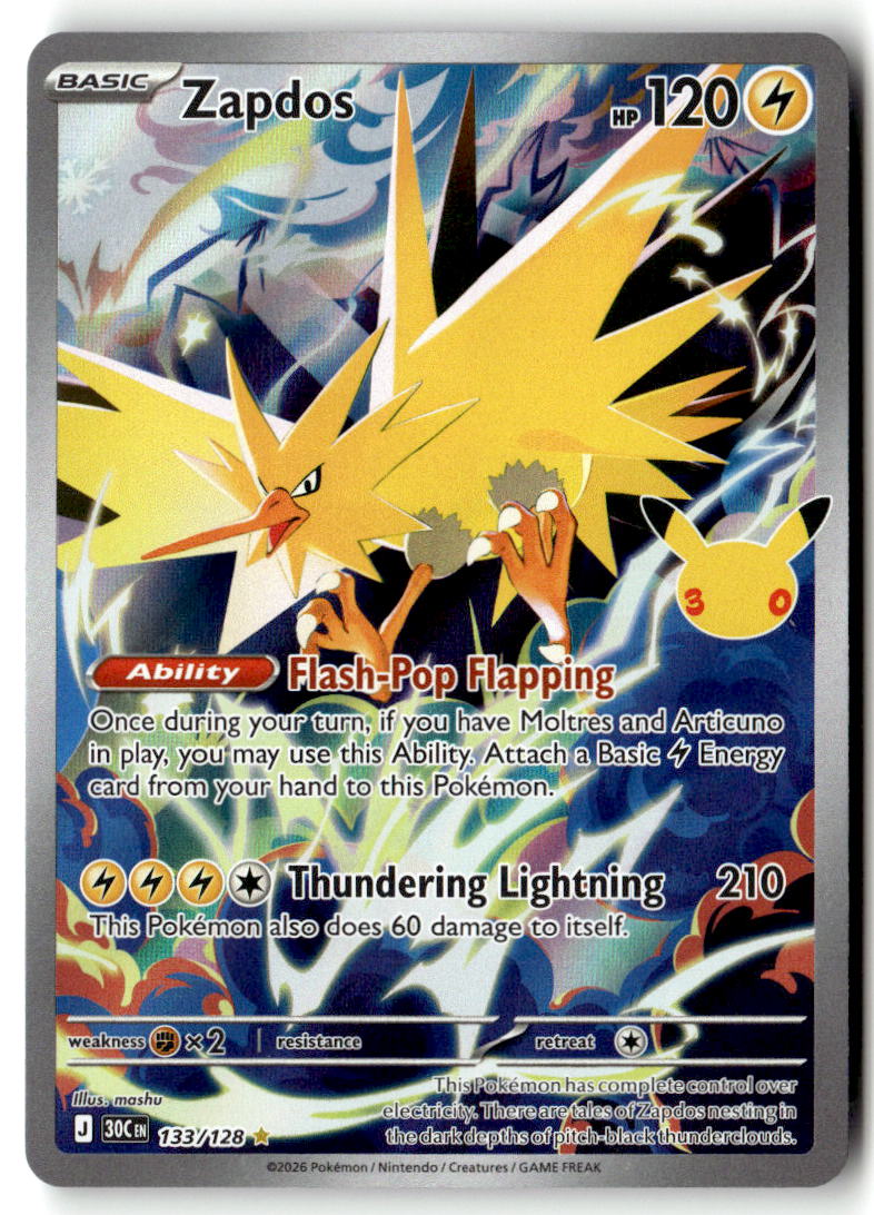 2026 30th Celebration Zapdos #133 front