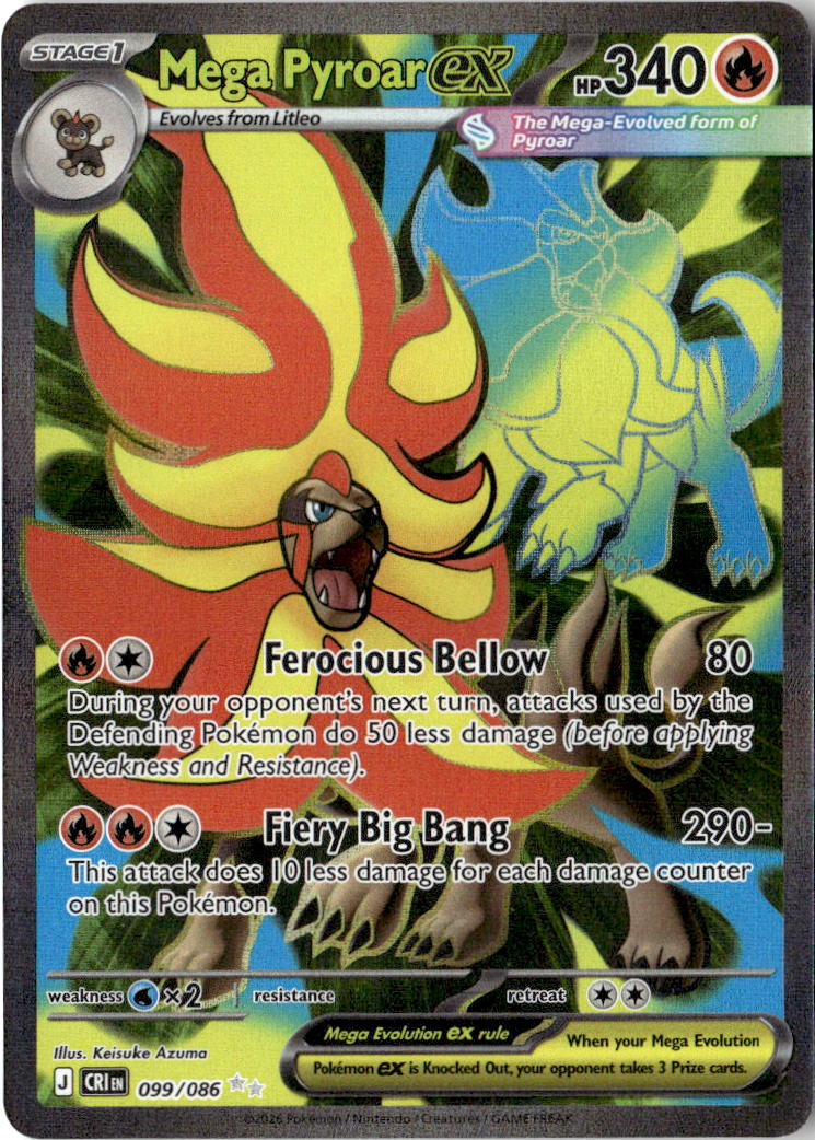 Front of Mega Pyroar ex 099/086 from Chaos Rising
