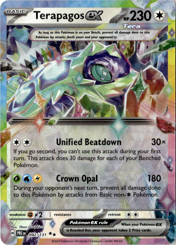 Front of Terapagos ex 092/131 from Prismatic Evolutions