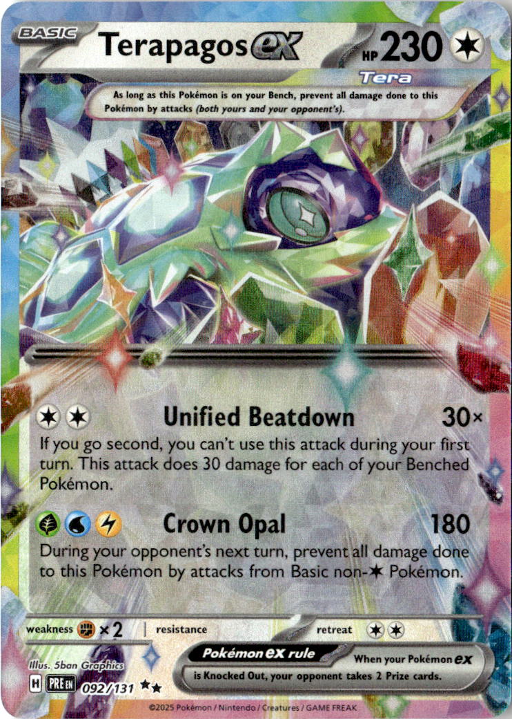 Front of Terapagos ex 092/131 from Prismatic Evolutions