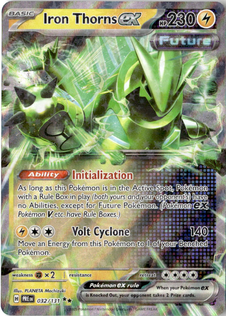 Front of Iron Thorns ex 032/131 from Prismatic Evolutions