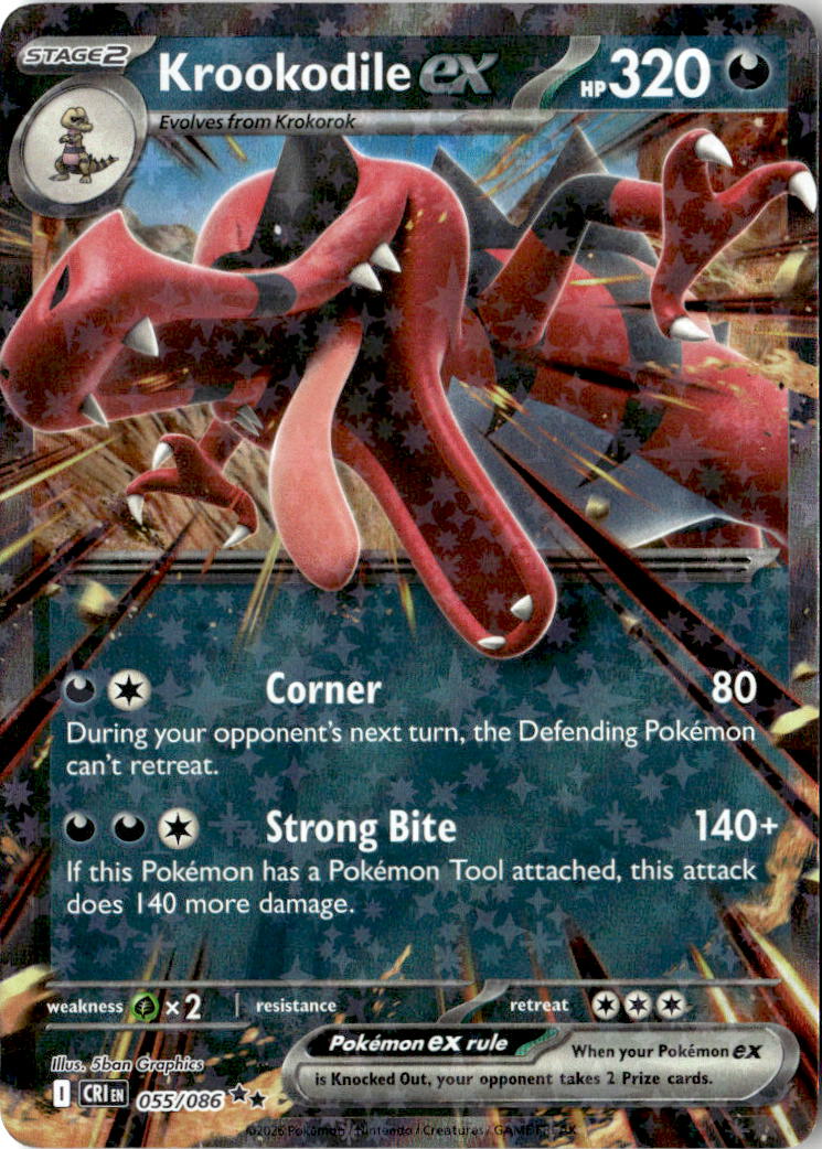 Front of Krookodile ex 055/086 from Chaos Rising