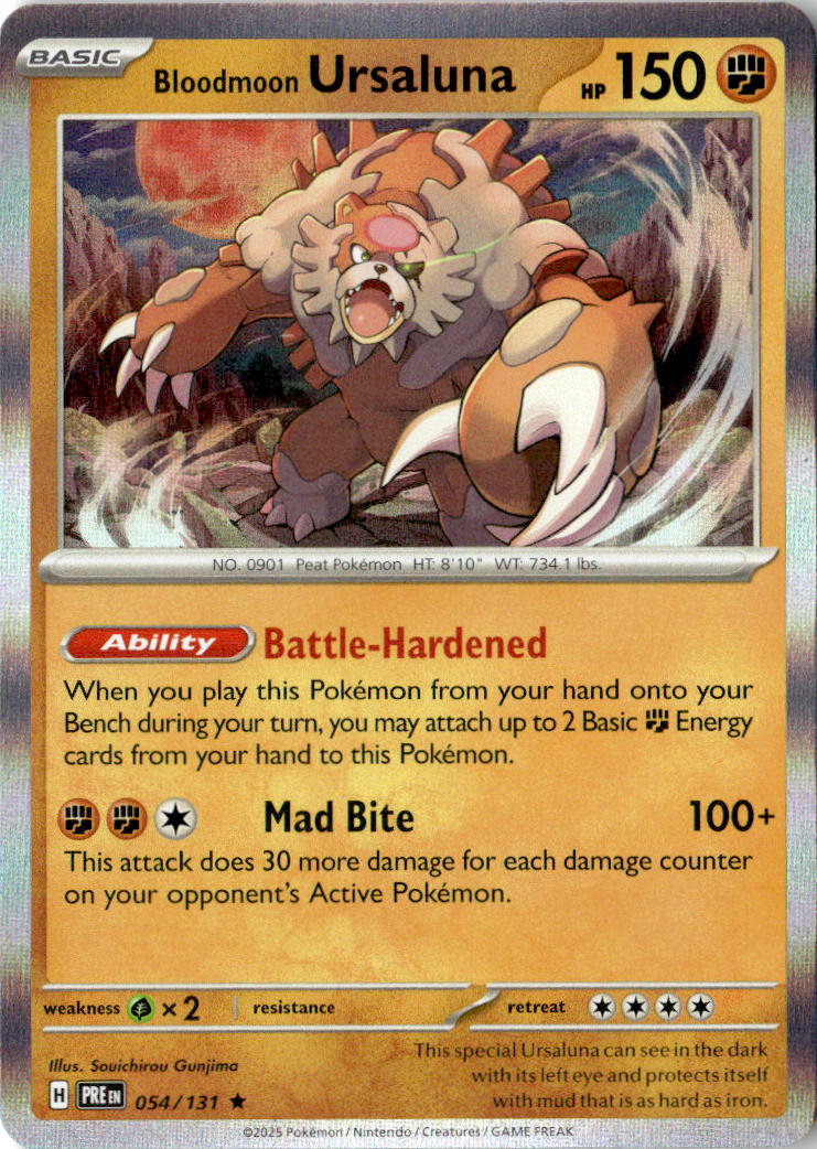 Front of Bloodmoon Ursaluna 054/131 from Prismatic Evolutions