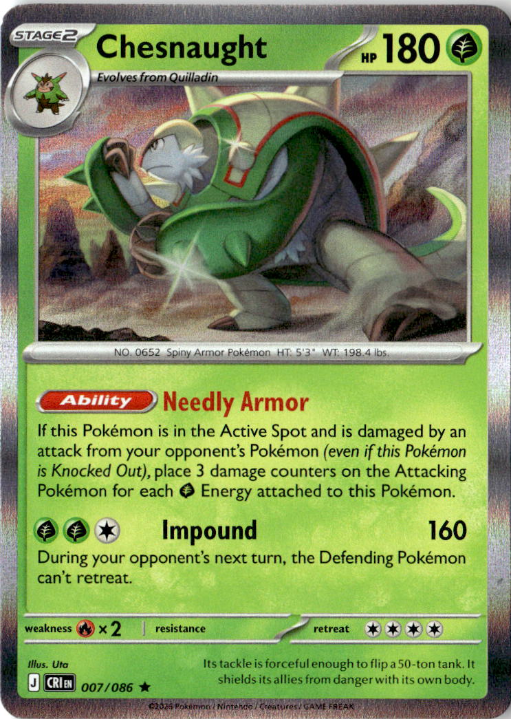Front of Chesnaught 007/086 from Chaos Rising