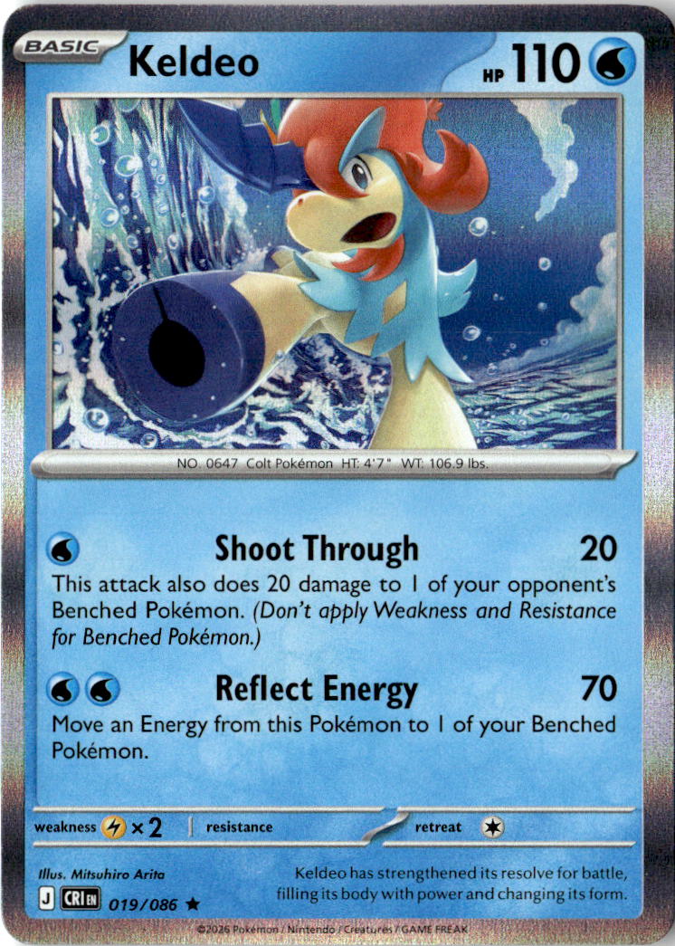 Front of Keldeo 019/086 from Chaos Rising