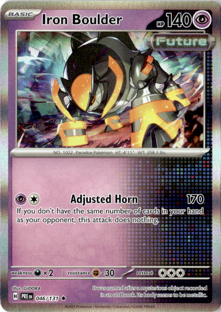 Front of Iron Boulder 046/131 from Prismatic Evolutions