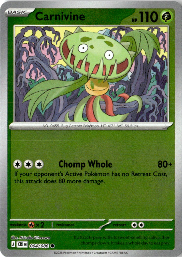 Front of Carnivine 004/086 from Chaos Rising